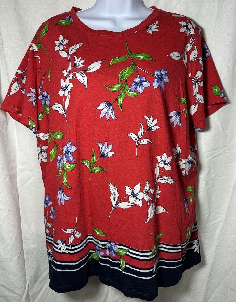 Lauren Ralph Lauren Women's Floral Short Sleeve Tee Shirt Size 2XL